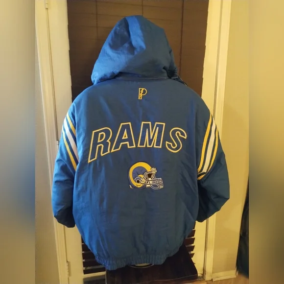 LA Los Angeles Rams NFL Pro player Hooded Jacket Coat Vintage 90’s Size XL. - Picture 1 of 7